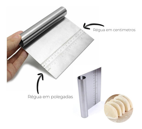 Espátula raspadora de acero inoxidable para cortar ñoquis, pasta y verduras