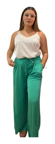 Pantalon De Satén Palazzo