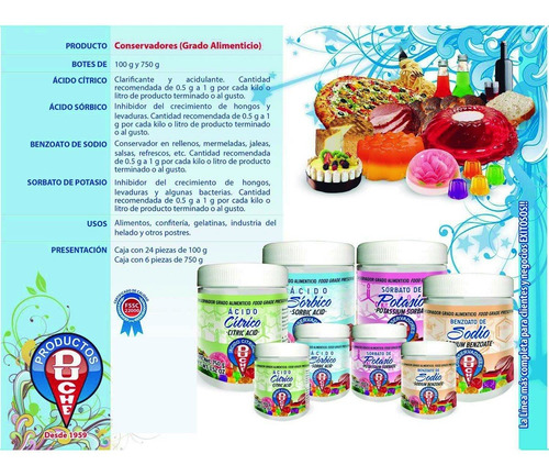 Imagen 2 de 2 de Sorbato De Potasio Duché 100gr