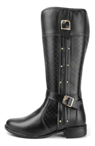 Kit Bota Montaria Feminina Detalhe Fivela Com Bolsa Relógio