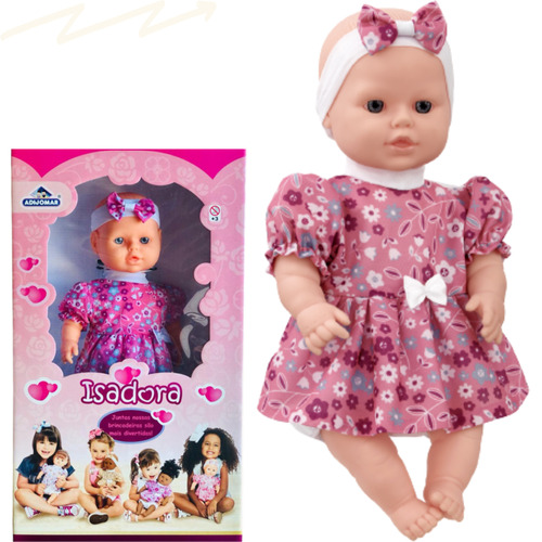 Boneca Bebê Isadora Com Tiara - Adijomar