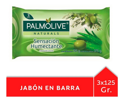 Palmolive Jabon En Barra Aloe Y Oliva Pack 3 Un X 125 Gr