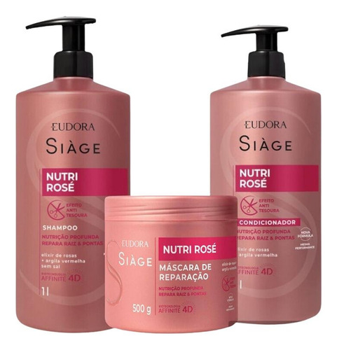  Siàge Nutri Rosé Litro Shampoo + Cond + Mascara