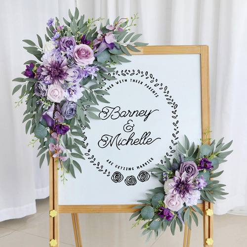 2 Unids Simulación Boda Floral Swags Decoraciones Florales