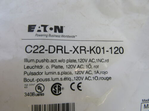 Eaton Nsb C22-drl-xr-k01-120 Pushbuttons Led 120v 1nc Ea Bbz