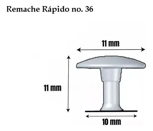 Dado Para Remache Rápido No. 36 - 11mm Remachadora Chango Acero