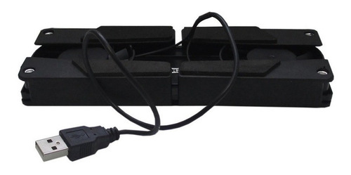 Base Cooler Com 2 Ventiladores Conexão Usb Notebook Netbook Cor Preto