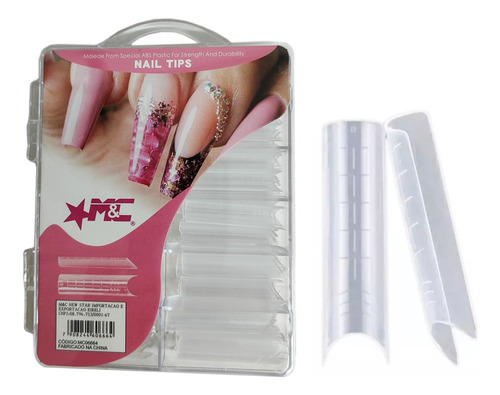 Molde F1 Curvatura C Transparente Unha Gel Polygel 100 Und