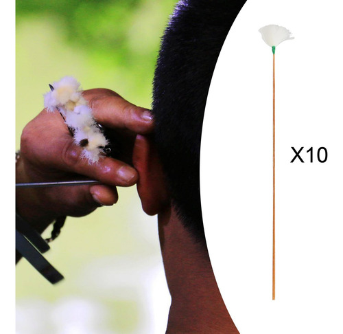 10 Uds. De Orejeras De Pluma De Ganso Hilo Verde M