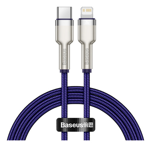 Cable Metálico Baseus Cafule Tipo-c-ip Pd 20w 1m - Púrpura