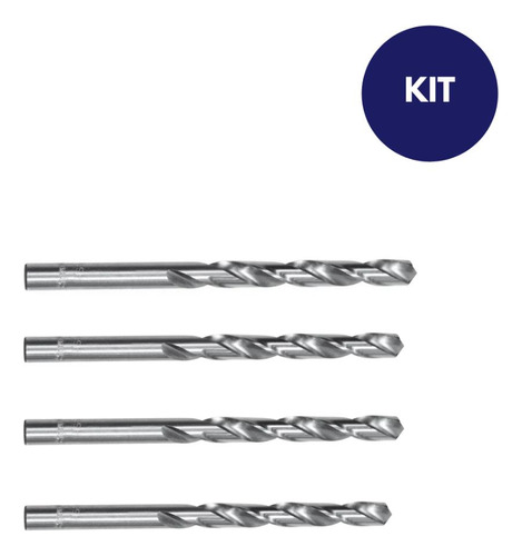 Kit 4 Brocas Furadeira Metal Aço Rápido 4-5,50mm Starrett