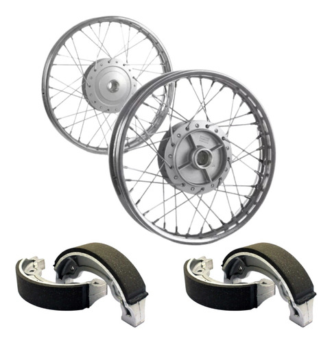 Par Roda Traseiro/dianteiro Honda Cg Titan 150 + Lona Freio