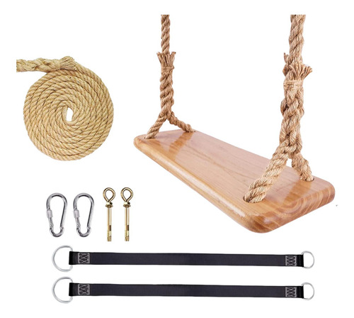 Columpio Colgante De Madera Resistente Con Para Niños