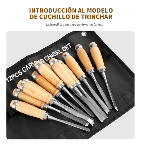 Herramienta De Talla De Madera, 12 Piezas De Cinceles Tallar