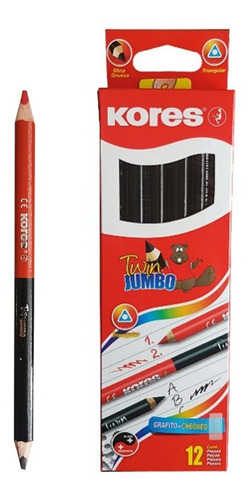 Lápices Bicolor Jumbo Twin X 12 Uds Kores