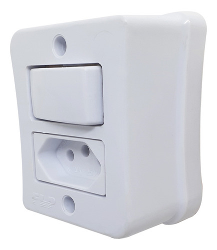 10 Interruptor Simples 1 Tecla + Tomada 10a Sobrepor 2p+t Br