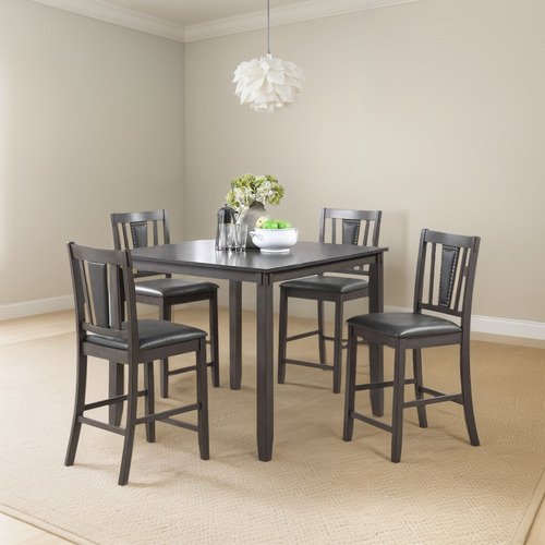 Juego De Comedor Alto Espresso Poundex Mlf2543