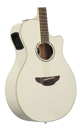 Guitarra Electroacústica Yamaha APX600 para diestros vintage white palo de rosa brillante