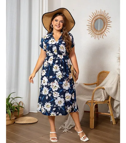 Vestidos Midi Holgados Casuales De Verano Con Estampado Flor