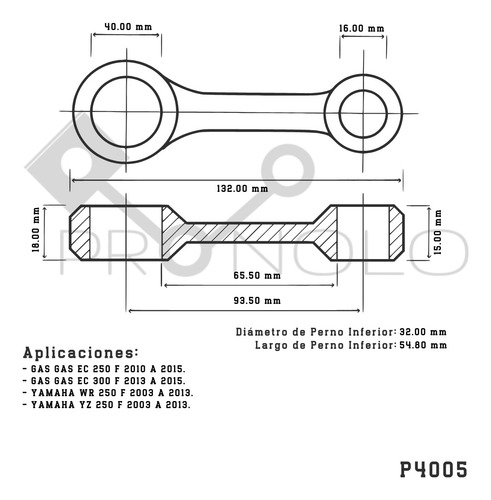 Kit Biela Completa Gasgas Ec 300 F 2013 A 2015 - Wössner