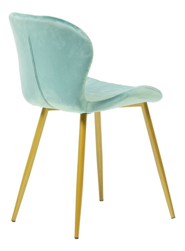 Imagen 4 de 6 de Silla De Comedor Velvet Terciopelo Patas Doradas