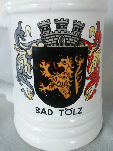 Chopp Cerveza De Cerámica Con Escudo Alemán (Usado)