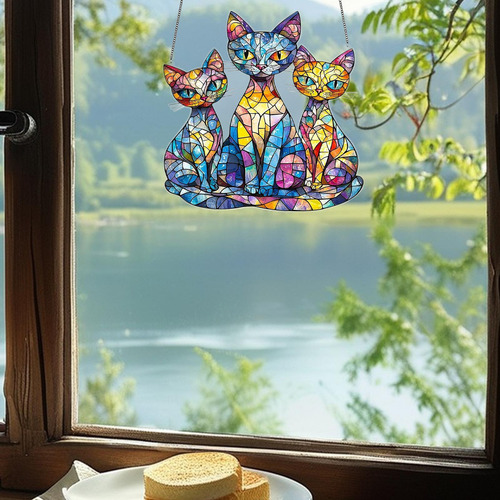 Para Ventana Interior Para Gatos Colgante De Coche Acrílico