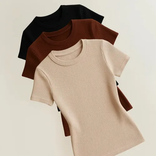 Kit 3 Blusas Feminina Gola Alta Básica Casual M Ao Gg