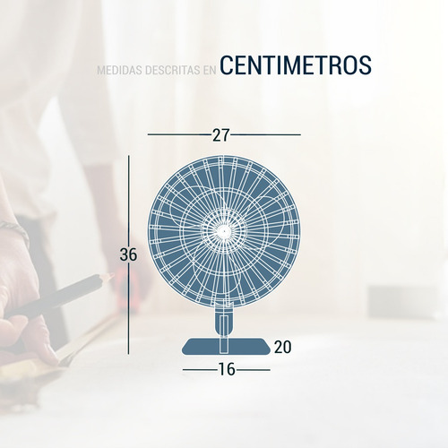 Ventilador De Escritorio 23w 3 Aspas Giratorio 90° 38.1 Cm 127-60hz 23w Blanco Plástico 3
