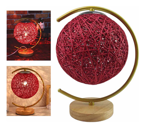 Luminaria Abajur Lua Cupula Bola Barbante Rustica Enfeite