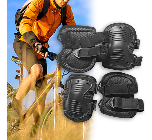Ba 4x Espinilleras Rodilleras Suaves Para Ciclismo Deportes
