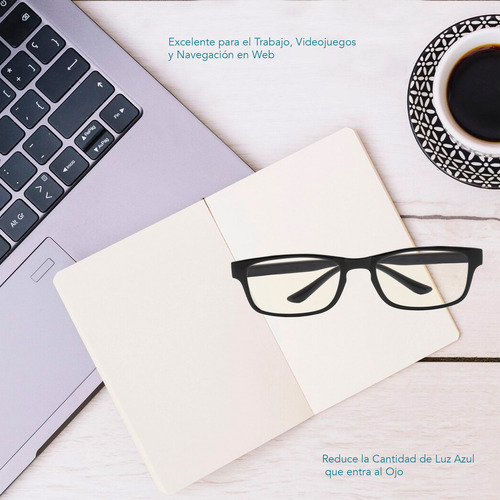 Magma Life Paquete De 5 Lentes 0.5 Dioptrías Para Computadora Y Lectura Con Tecnología Blue Light, Modernos Armazones En Color Negro, Gafas Para Hombre Y Mujer