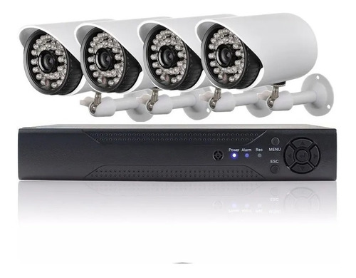 Kit Camaras Dvr Cctv 4ch Full Hd 1080p Seguridad