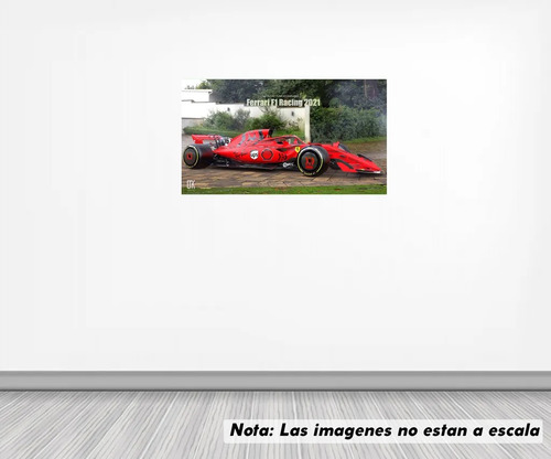 Vinil Sticker Pared 70 Cm. Lado Ferrari F1 Modbe049