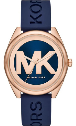 Lindo Relógio Mk Michael Kors Mk7140 Gold Janelle Confira Azul Gold Azul