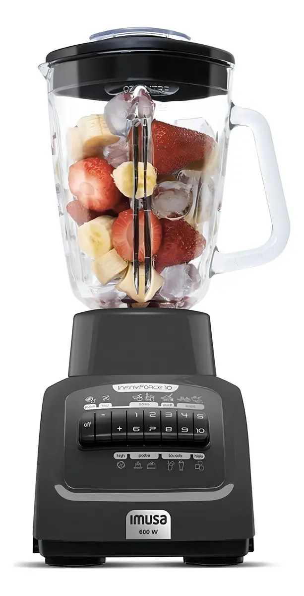 Licuadora Imusa Infiny Force 10, 1.75l, Vidrio, 600w Color Gris