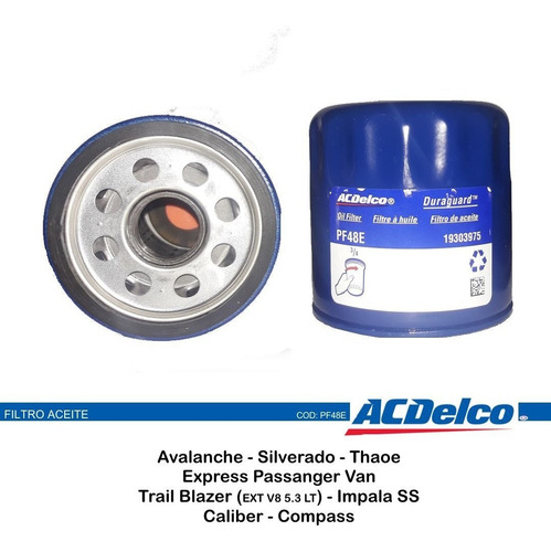 Filtro Aceite Pf48 Impala Ss Caliber Compass