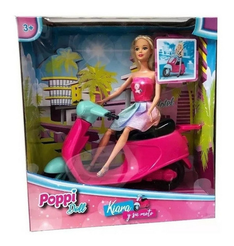 Muneca Kiara Y Su Moto Poppi Doll Original Ar1 B089 Ellobo