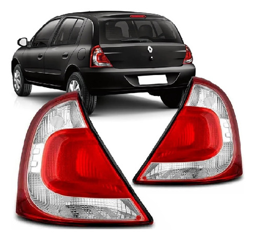 Par Lanterna Traseira Clio Hatch 2014/... 3/5 Portas Bicolor