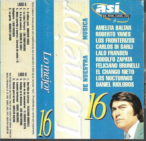 Artistas Varios Album Lo Mejor De Nuestra Musica 16 Cassette