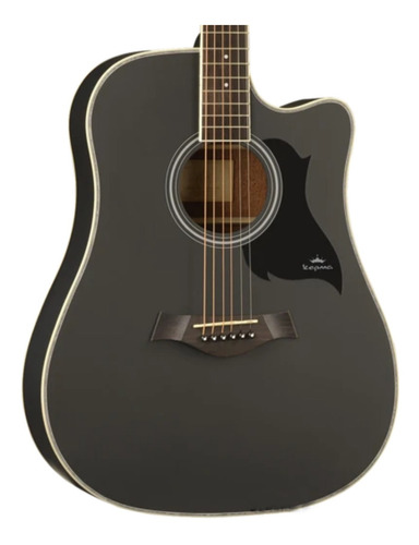 Guitarra Acústica Kepma D1c-bk Negra Cuerdas De Acero