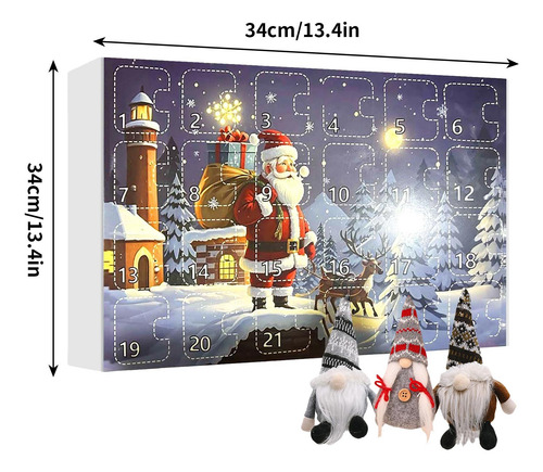 Decoración Navideña Con Calendario De Llegada De Enanos, Caj