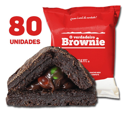 80 Brownies De M&m's - O Verdadeiro Brownie