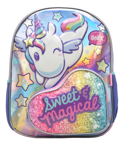 Mochila Onix Sweet Magical Unicornio Estampado 3d Multicolor Primaria 166654 Ruz