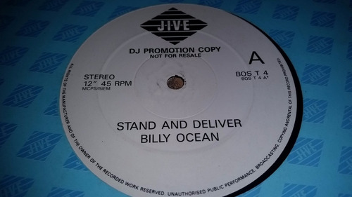 Billy Ocean Stand & Deliver Vinilo Promo Raro De Ver Uk