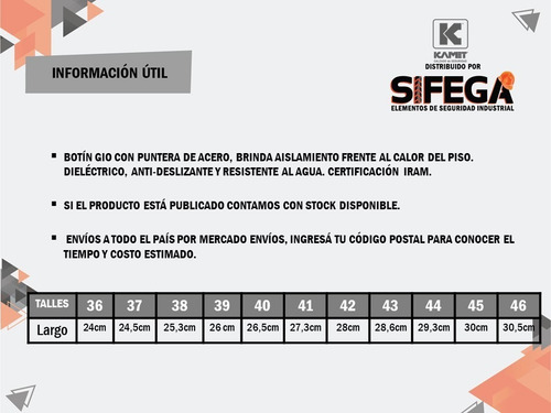 Imagen 5 de 6 de Botín Gio Hro Dieléctrico Apto Hidrocarburos Kamet