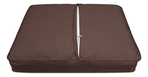 Cama De Cachorro Impermeável Com Zíper Almofada Pet 80x60 Cor Marrom-escuro Desenho Liso