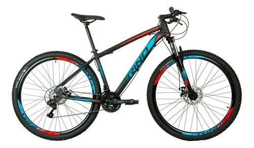Bicicleta Aro 29 Rino Everest Color 24v Shimano C/ Trava Cor Azul/vermelho Tamanho Do Quadro 17