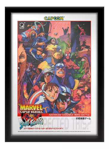 Quadro Marvel Vs Street Fighter Arcade Capcom Retro A3 33x45