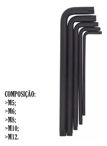 Jogo De Chaves Multidentadas Em Cromo Vanadium 5 Pc